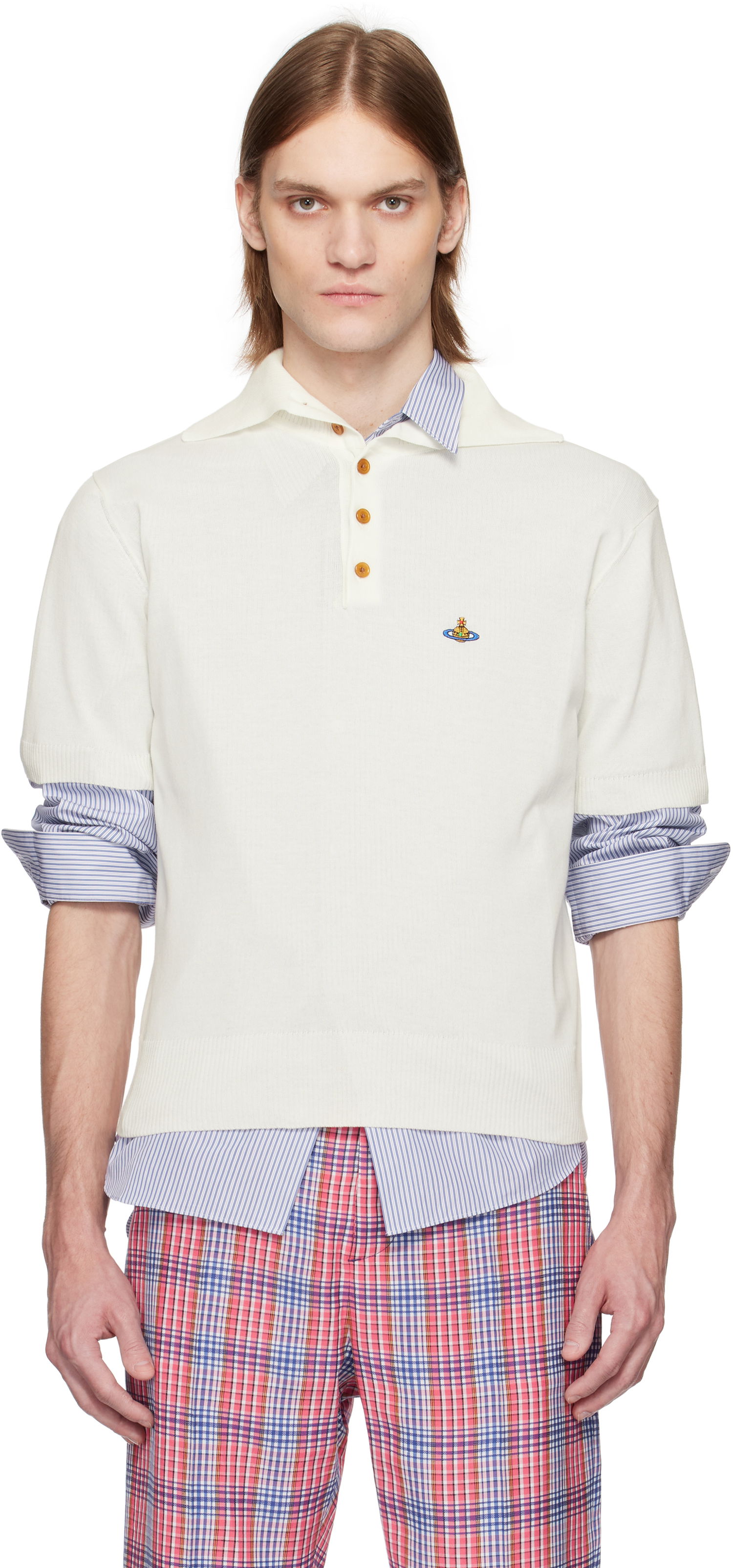 Polo tričko Vivienne Westwood Vivienne Westwood Alex Knit Polo Biela | 2701001P-Y003F-, 0