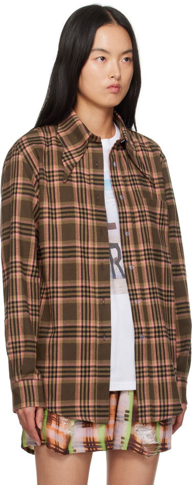 Košeľa Collina Strada Collina Strada Plaid Button Shirt Hnedá | XX3063, 4