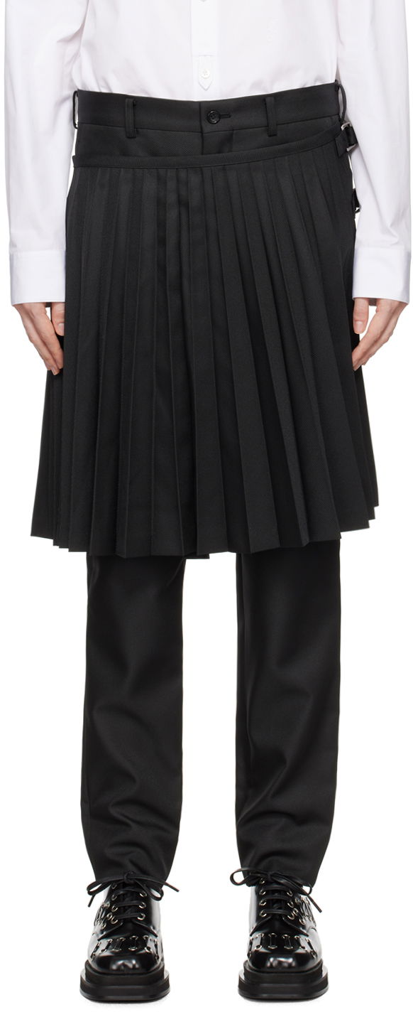 Nohavice Comme des Garçons Homme Plus Black Layered Trousers Čierna | PN-P048-051, 0