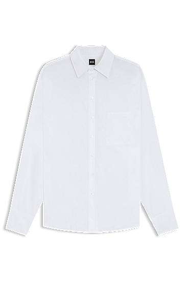 Košeľa BOSS Oversized Cotton Blouse Biela | 50543800