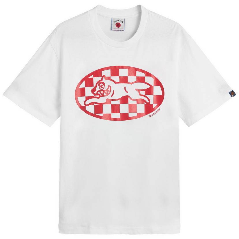 Tričko BBC IceCream Checker Running Dog Graphic Tee, Size Large Biela | IC25379-WHT
