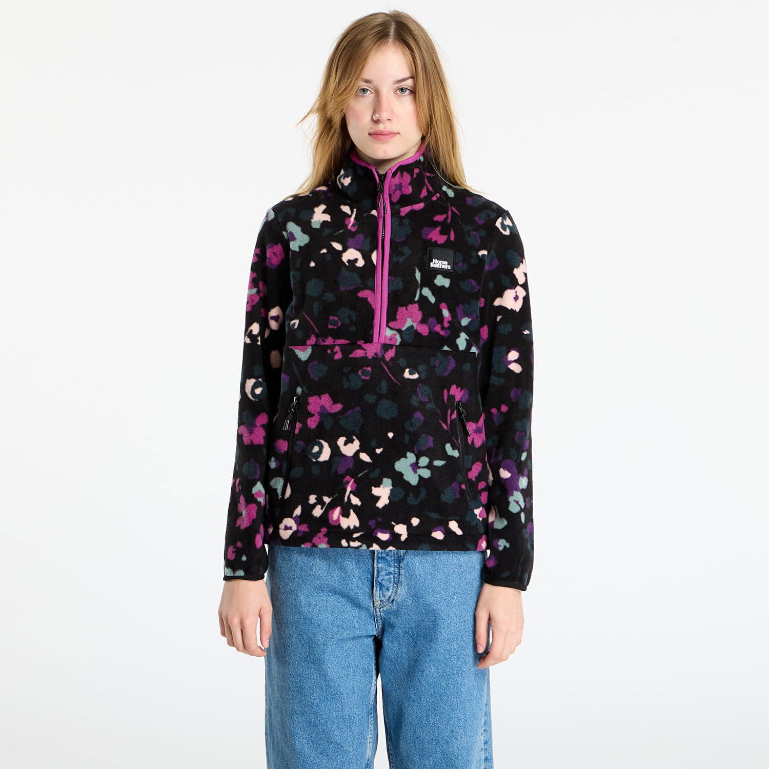 Mikina Horsefeathers Viva Quarter-Zip Fleece Sweatshirt Colored Cheetah Rôznofarebný | TW049A, 0