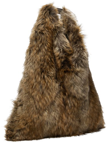 Tote bag Maison Margiela MM6 Maison Margiela Satin and Faux-Fur Tote Hnedá | S54WD0039 P8486, 3