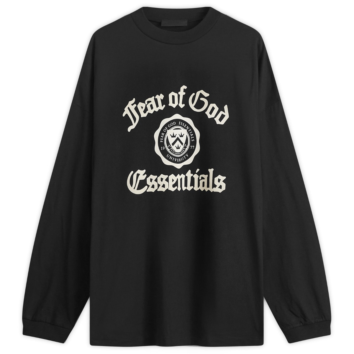 Tričko Fear of God Essentials University Long Sleeve T-Shirt Čierna | 125HO242010F, 0