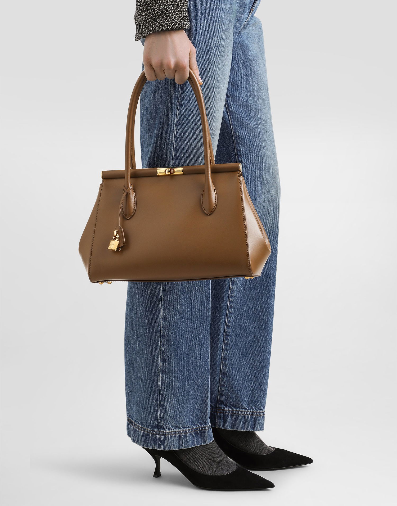 Kabelka Dolce & Gabbana Dolce & Gabbana Marlene Everyday Calf Leather Bag Hnedá | BB7734A3G198Z093, 1