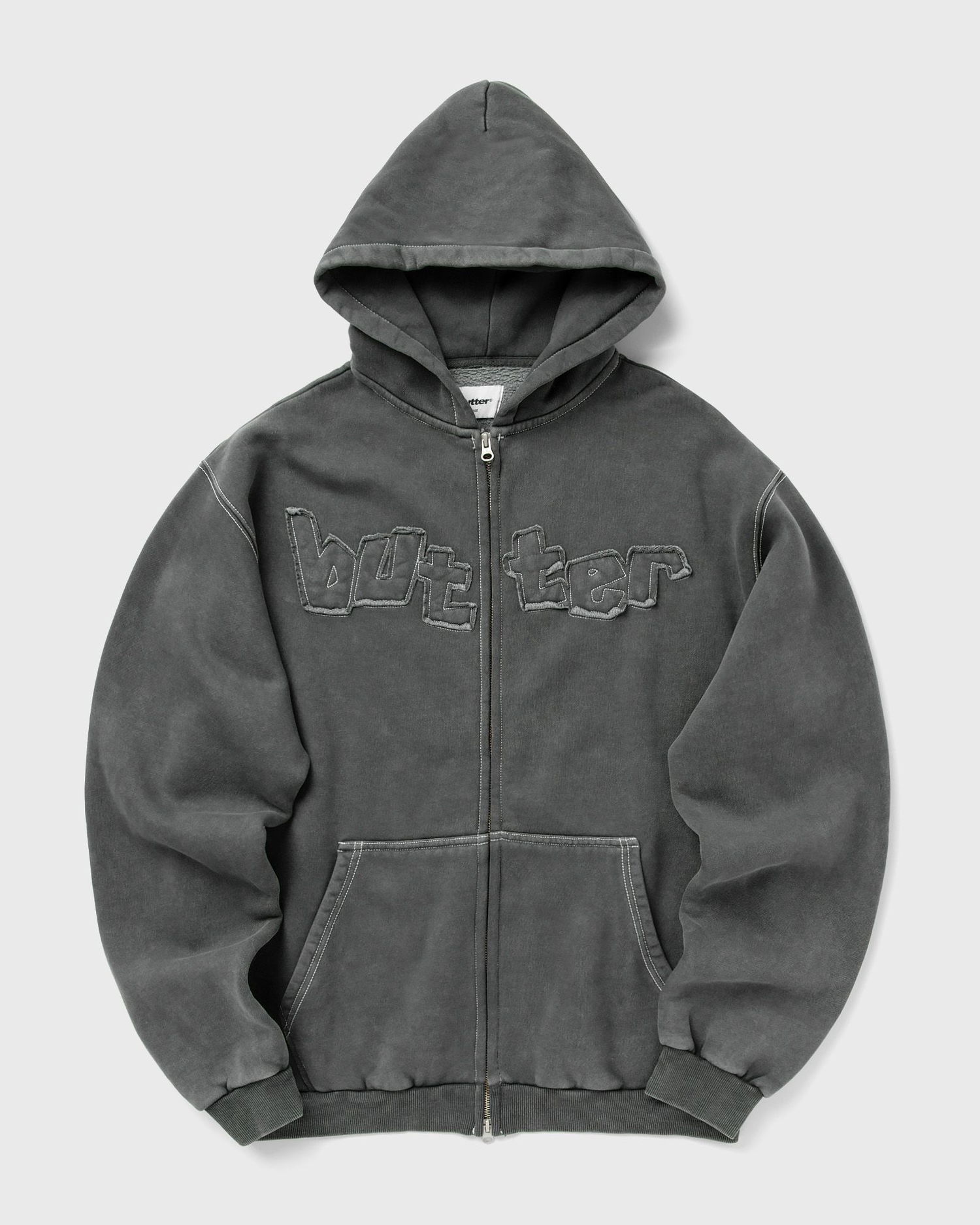 Mikina Butter Goods Mineral Wash Zip Hoodie Šedá | P20199, 0