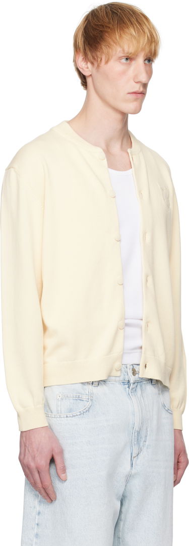 Sveter MAISON KITSUNÉ Maison Kitsuné Fox Head Embroidered Cardigan Žltá | OM02135KT1135, 1