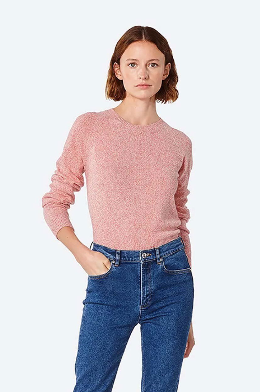 Sveter A.P.C. Crewneck Wool Blend Sweater Ružová | WVBAF.F23040