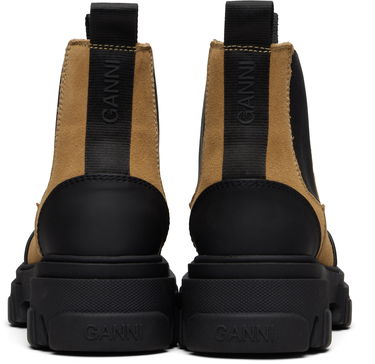 Tenisky a topánky GANNI Low Suede Chelsea Platform Boots with Rubber Toe Béžová | S3244, 1