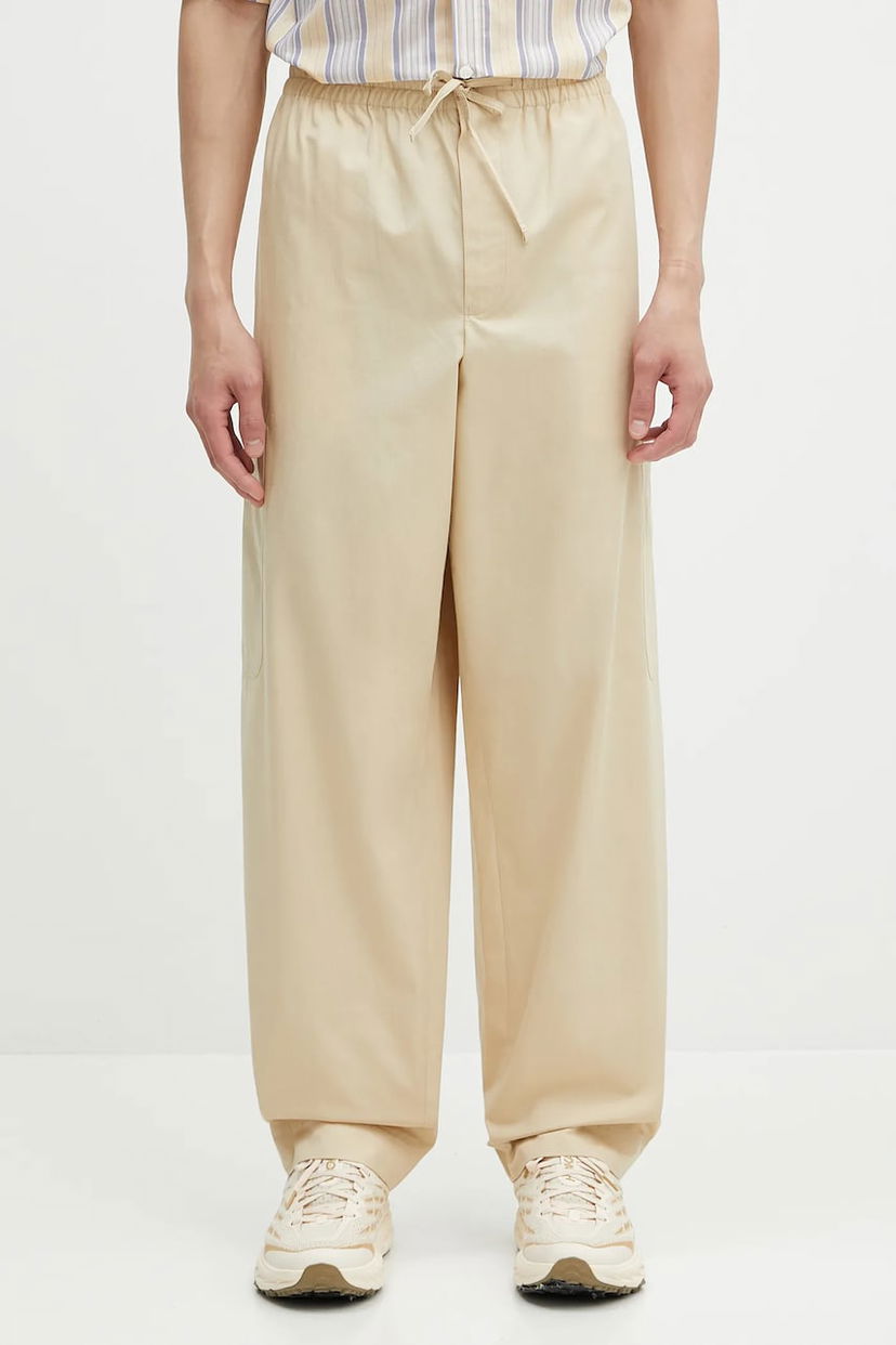 Nohavice KENZO Kenzo Wide-Leg Drawstring Pants Béžová | FF55PA5019SC.11