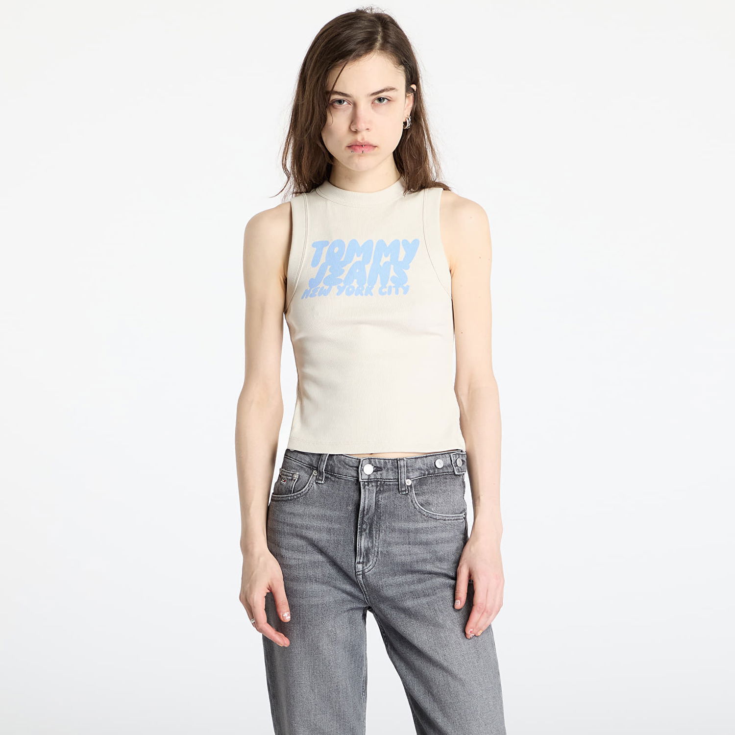 Tielko Tommy Hilfiger Tommy Jeans Slim Bubble Tank Top Béžová | DW0DW21339 ACG, 0