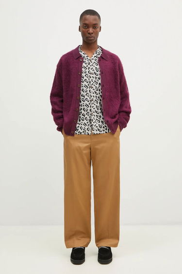 Sveter Butter Goods Mohair Button Up Knitted Cardigan Vínová | BG243400, 4