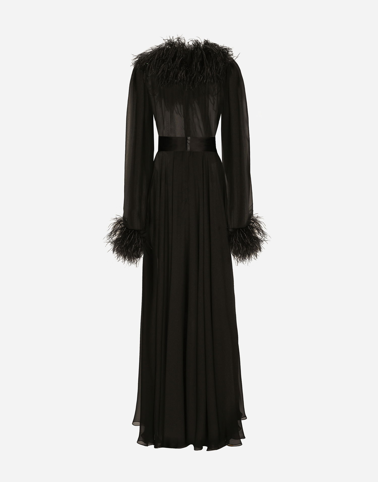 Šaty Dolce & Gabbana Silk Chiffon Maxi Dress Čierna | F6JRCTFU1ATN0000, 1
