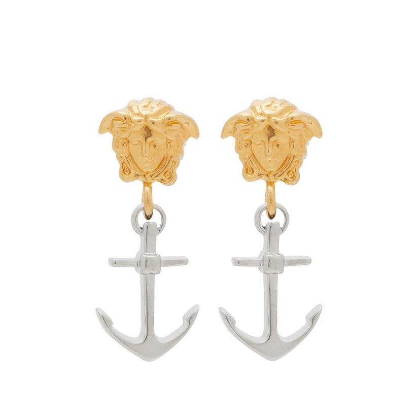 Náušnice Versace Anchor Medusa Earrings Béžová | 1013815-1A00620-4J390