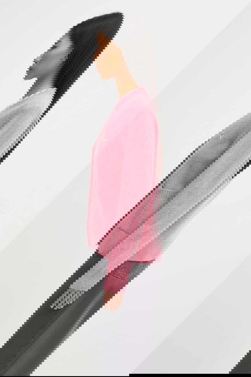 Sveter MAISON KITSUNÉ Maison Kitsuné Baby Fox Lambswool Boxy Cardigan Ružová | PW00501KT1006, 1