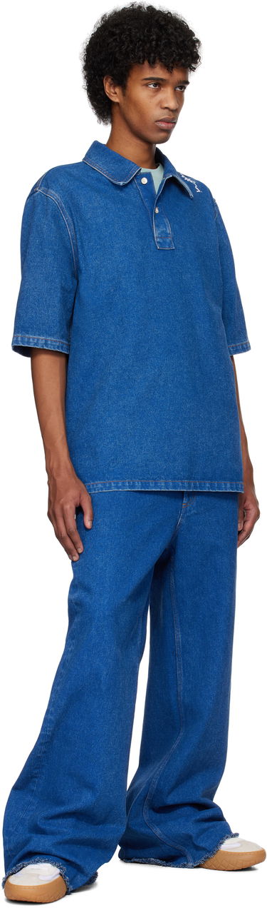 Polo tričko Marni Marni Oversize Denim Polo Modrá | POJU0001S0 USCU83, 3
