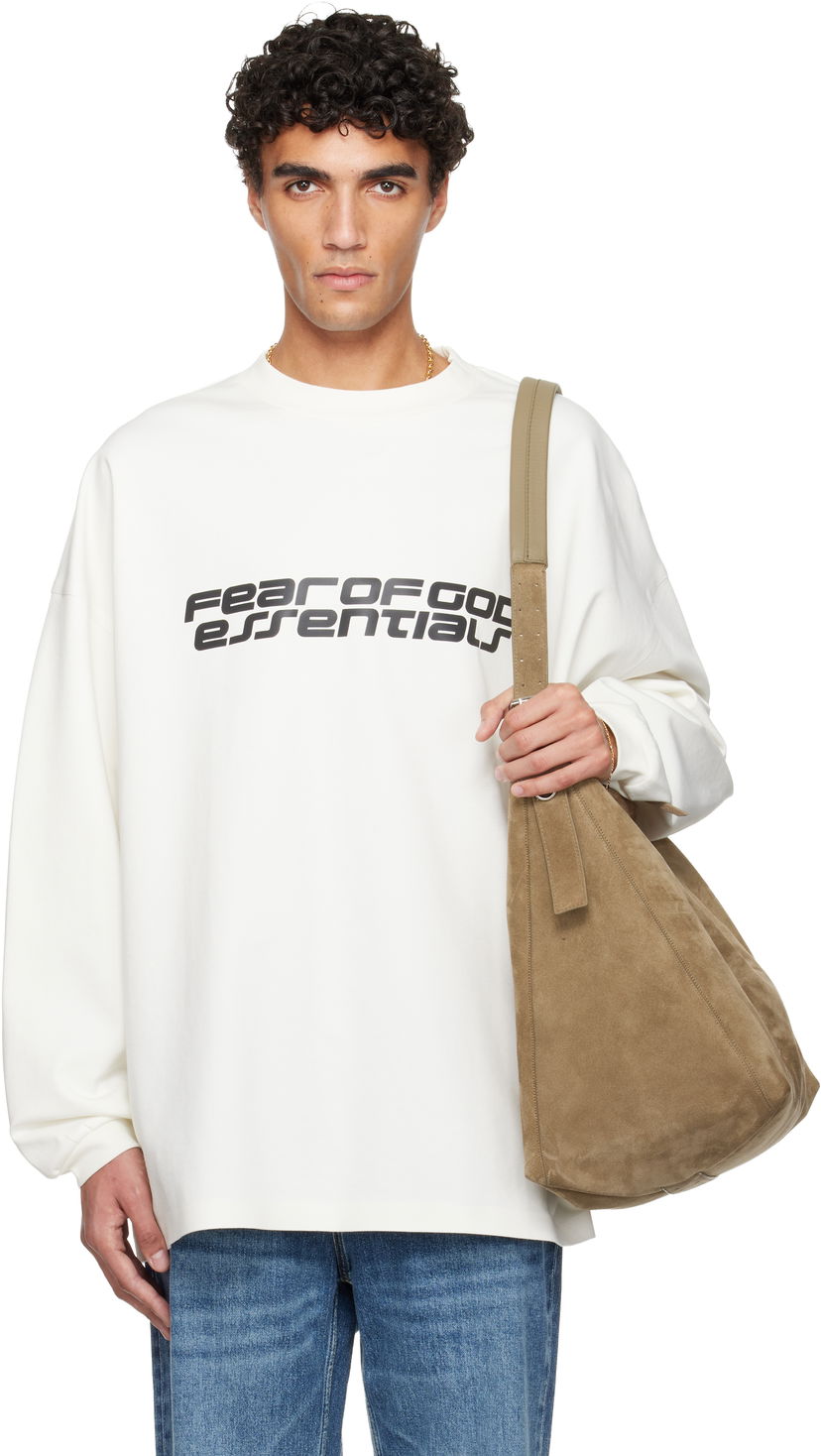 Tričko Fear of God Fear of God ESSENTIALS Holiday Ponte 90s Long Sleeve T-shirt Biela | 125HO254543F