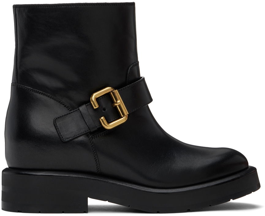 Tenisky a topánky CHLOÉ Coddington Leather Ankle Boots with Buckle Čierna | CHC24A04NNV, 0
