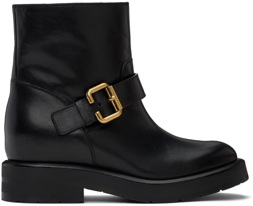 Tenisky a topánky CHLOÉ Coddington Leather Ankle Boots with Buckle Čierna | CHC24A04NNV