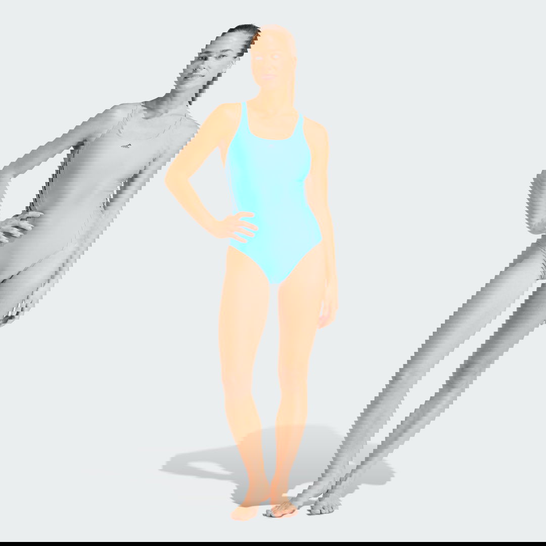Plavky adidas Performance Mid 3-Stripes Swimsuit Tyrkysová | IS1234, 1