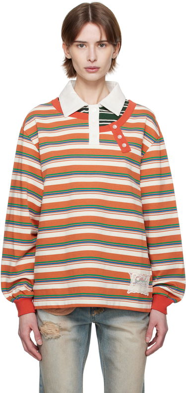 Polo tričko Andersson Bell Andersson Bell Striped Long Sleeve Polo Oranžová | atb1259w, 0
