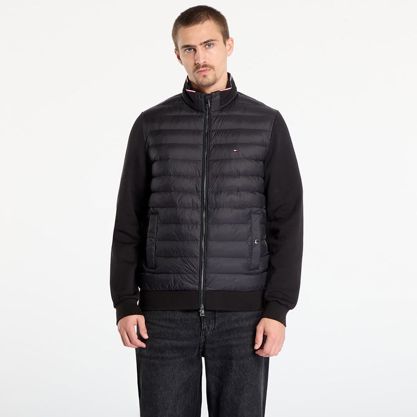 Prešívaná bunda Tommy Hilfiger Jacket Mix Media Ess Rwb Stand Collar Čierna | MW0MW41329 BDS