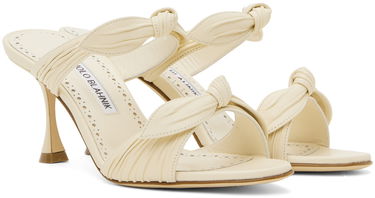 Doplnky Manolo Blahnik Manolo Blahnik Lollo Knotted Heeled Sandals Biela | 224-1604, 3
