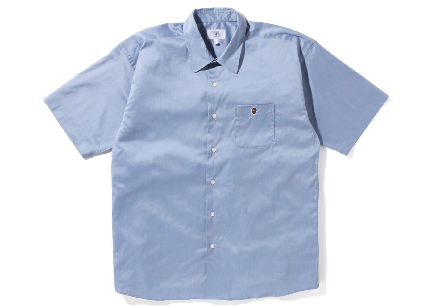 Košeľa BAPE One Point Wide Fit S/S Shirt Modrá | 1I30-132-016, 0