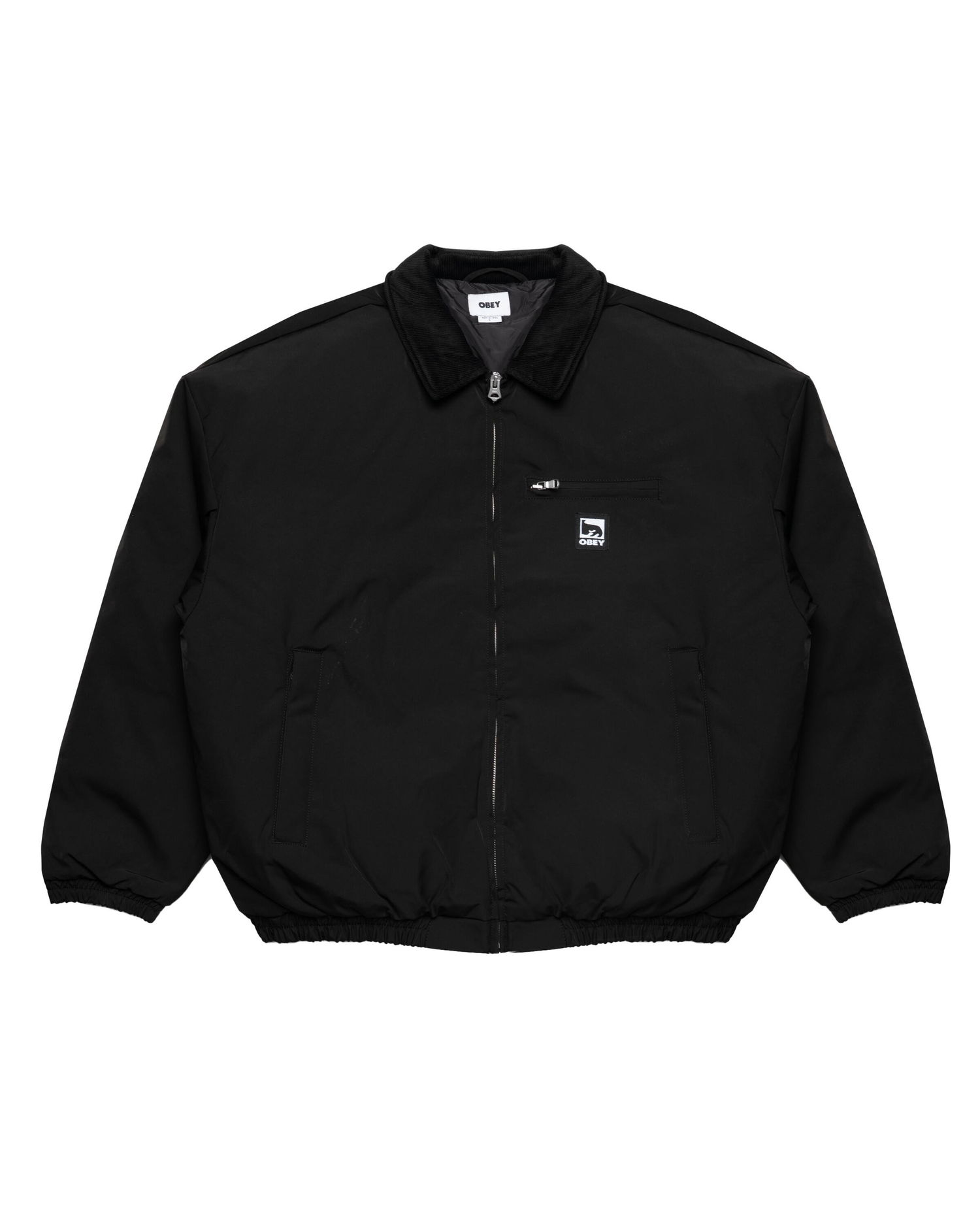 Bomber bunda OBEY ELYSIAN Corduroy Collar Bomber Jacket Čierna | 121800601-BLK, 0