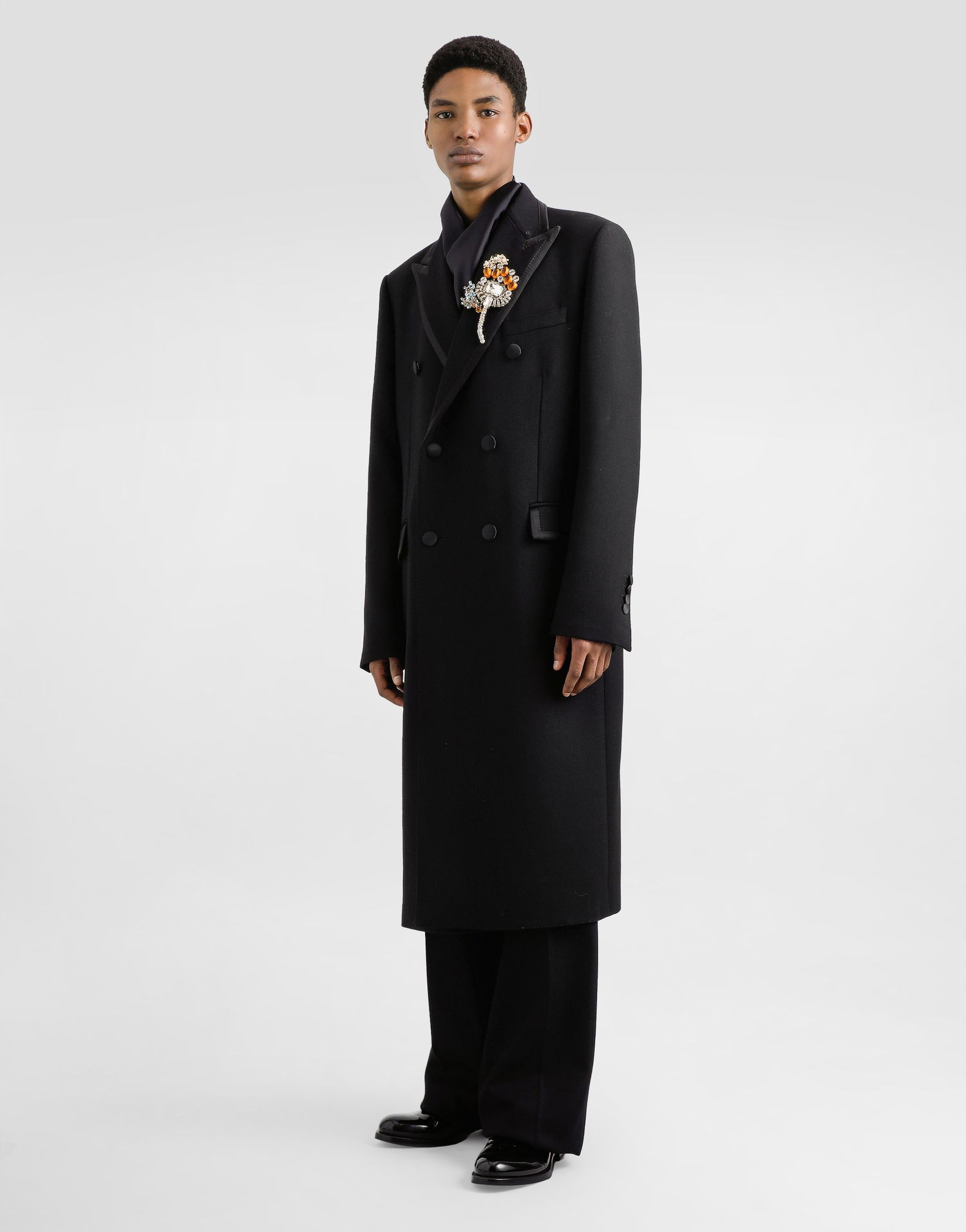 Kabáty Dolce & Gabbana Dolce & Gabbana Double-Breasted Wool Coat Čierna | G055JTFUZD5N0000, 1