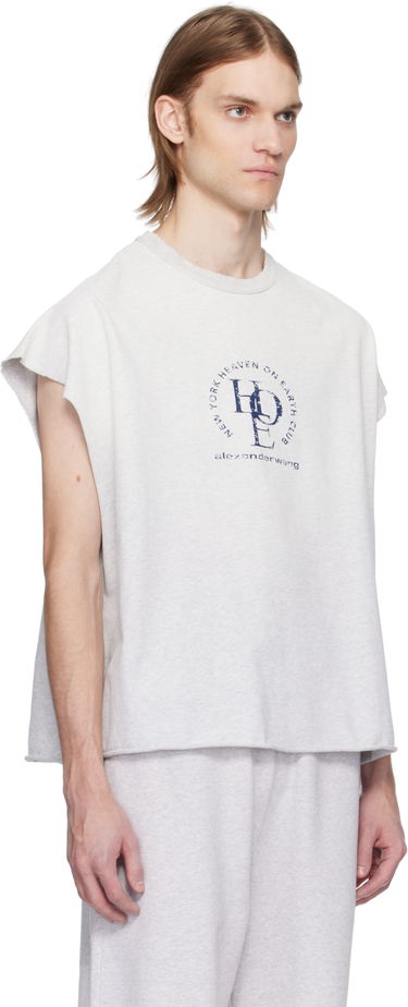 Tričko Alexander Wang Alexander Wang Distressed Logo Oversized Muscle T-Shirt Šedá | UCC2251809, 1