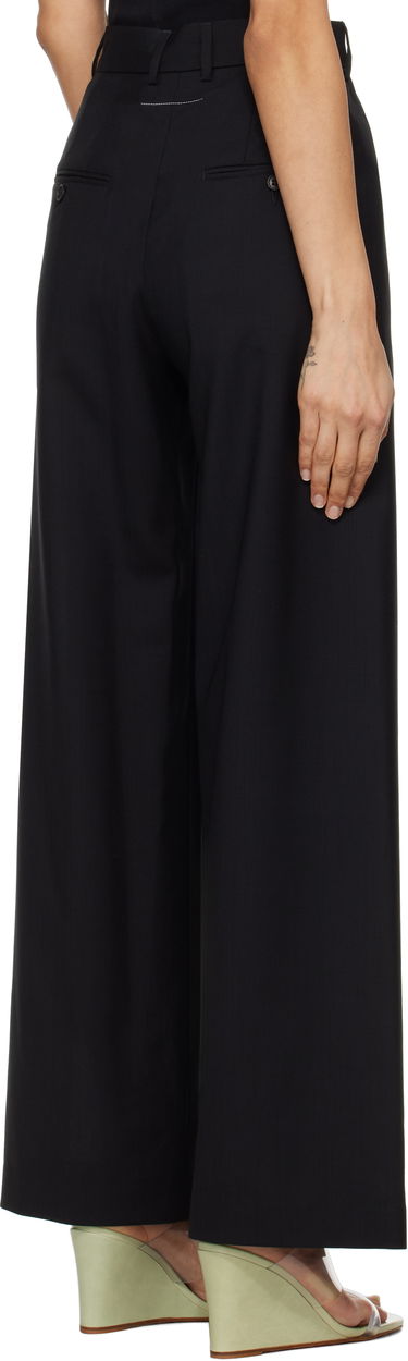 Nohavice Maison Margiela MM6 Maison Margiela Tailoring Wool Canvas Tie Trousers Čierna | S52KA0518 M35080, 2