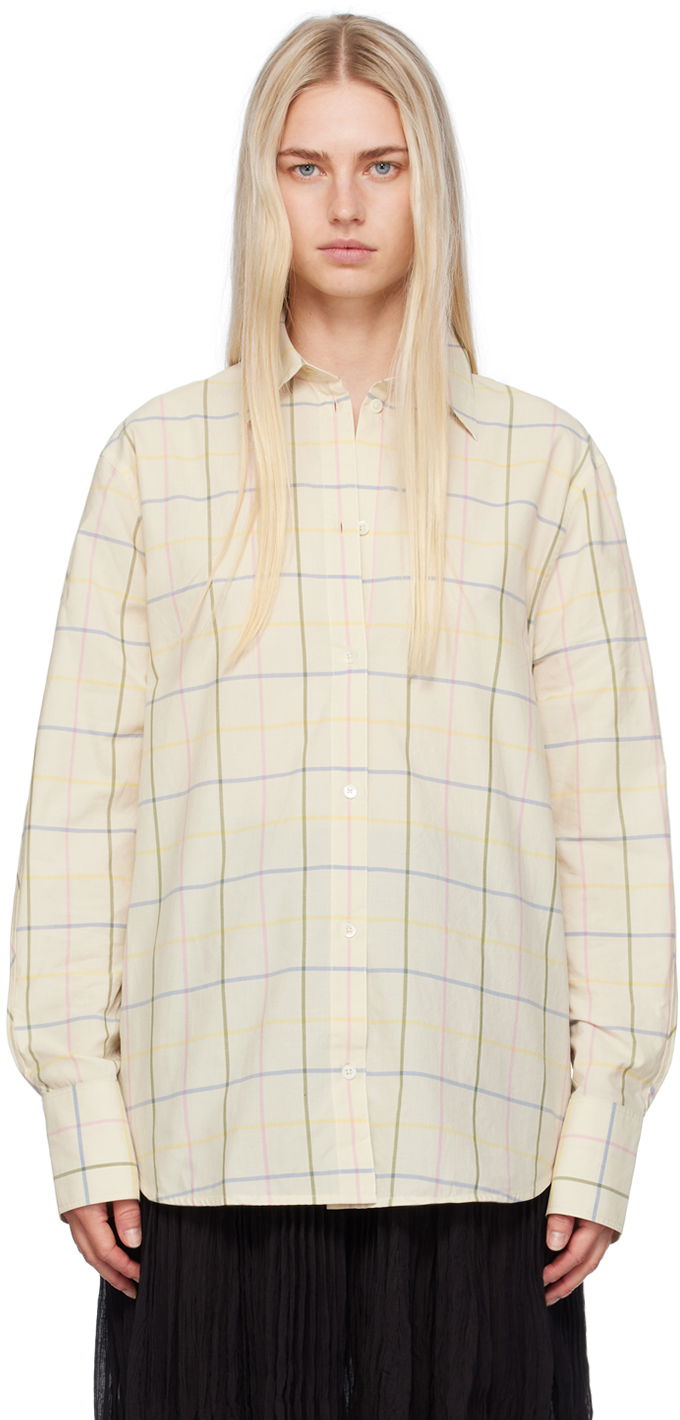 Košeľa TOTEME TOTEME Droptail Plaid Shirt Biela | 243-WRT2522-FB0203, 0