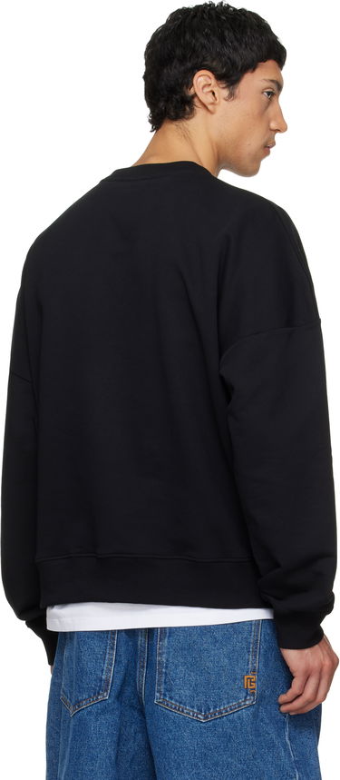 Mikina Balmain Printed 1945 Crest Cotton Sweatshirt Čierna | GH1JS191GF46, 2