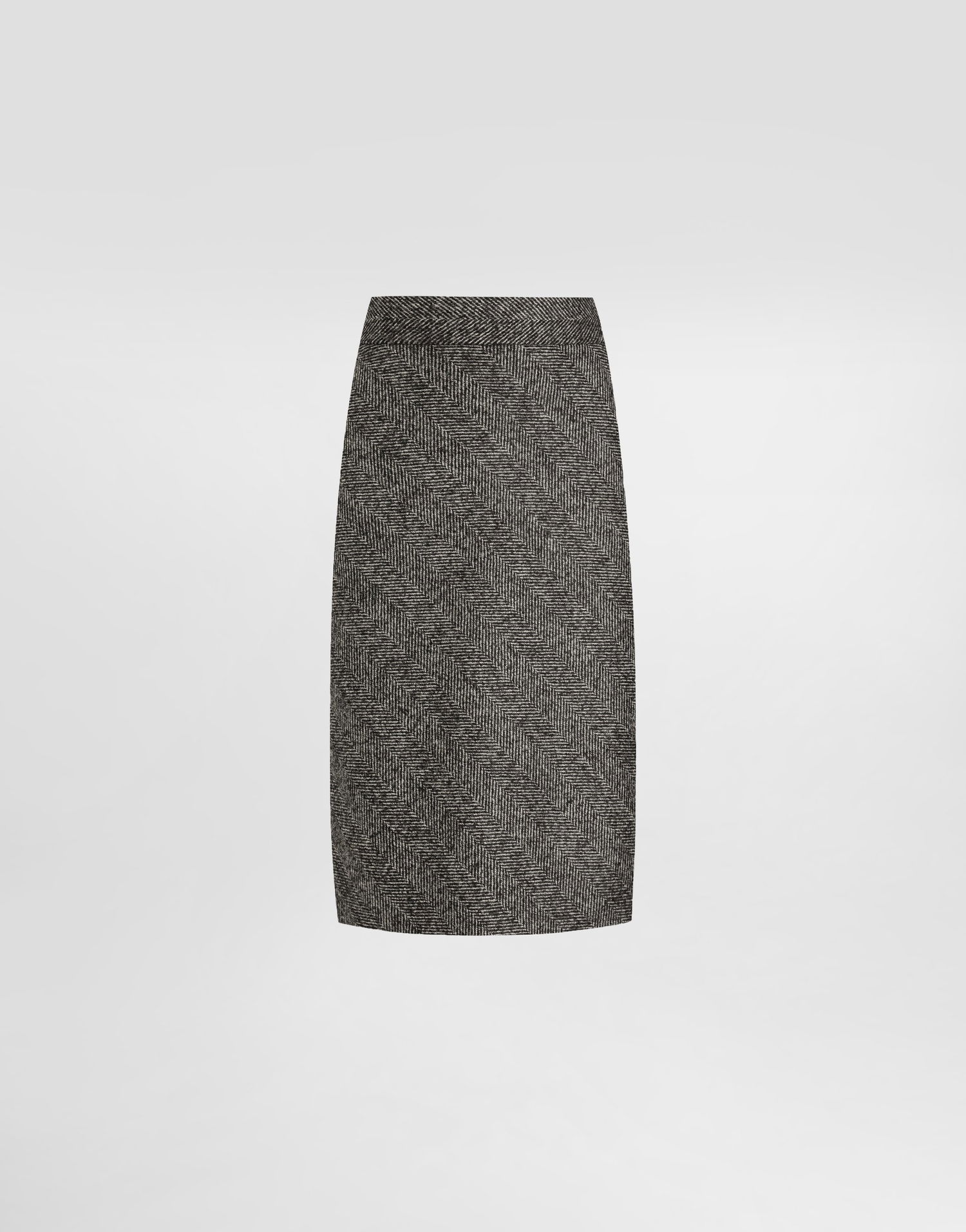 Sukňa Dolce & Gabbana Dolce & Gabbana Chevron Wool Blend Skirt Šedá | F4C6CTFCZAFS8030, 0