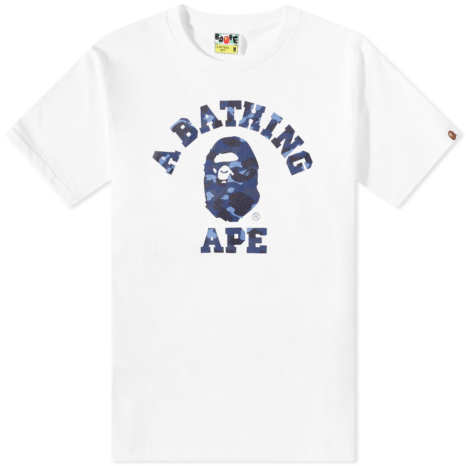 Tričko BAPE Colour Camo College T-Shirt White/Navy Biela | 001TEJ301013M-WHTNVY, 0