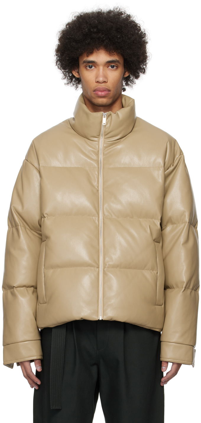 Bunda Nanushka Marron Vegan Leather Down Jacket Béžová | NM24RSOW00679, 0