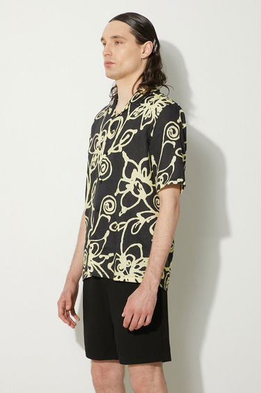 Košeľa Samsoe Samsoe Samsoe Samsoe Regular Fit Floral Print Linen Shirt Čierna | M23200085, 3