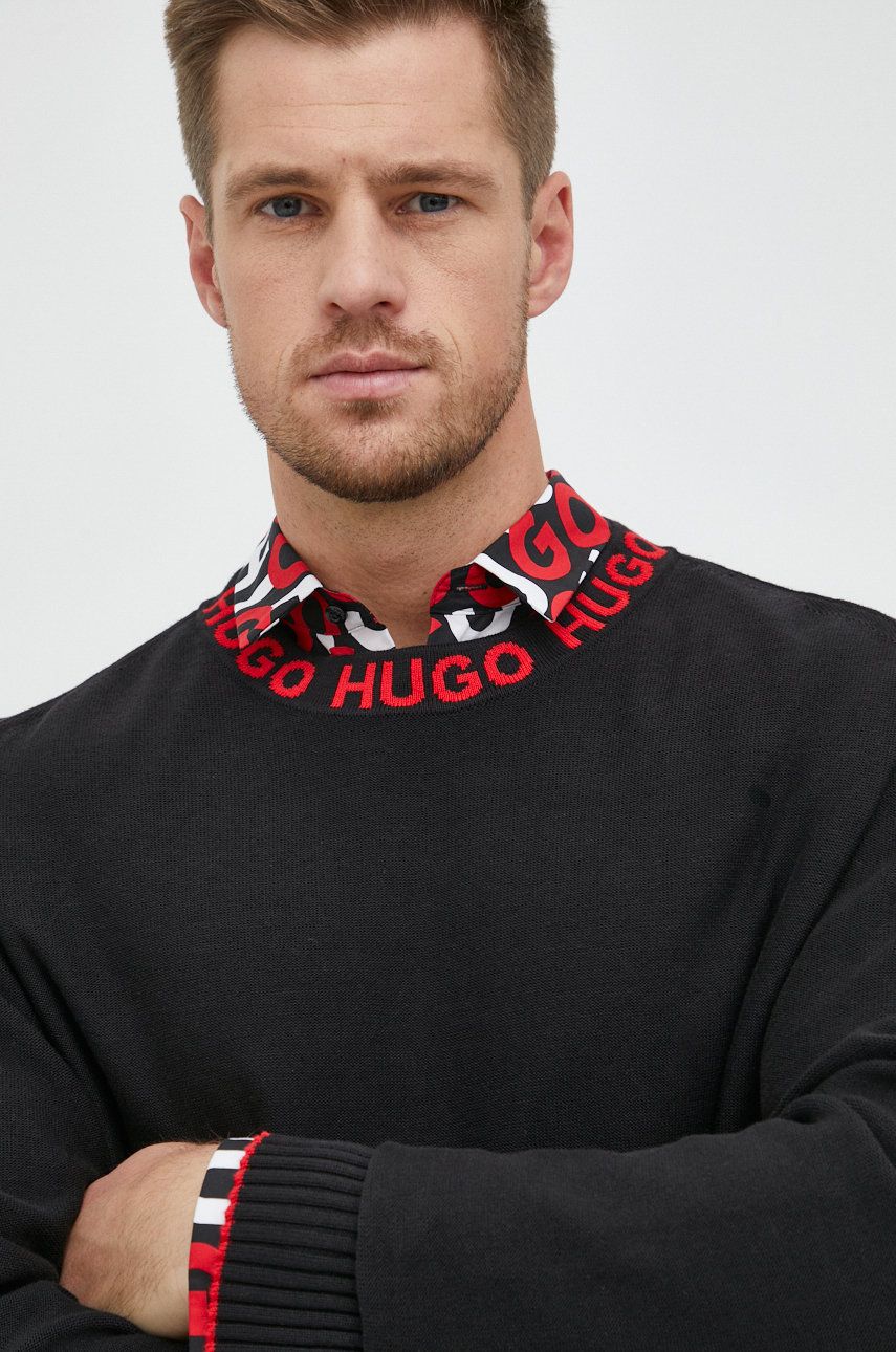 Sveter BOSS Cotton Sweater Čierna | 50474813, 1
