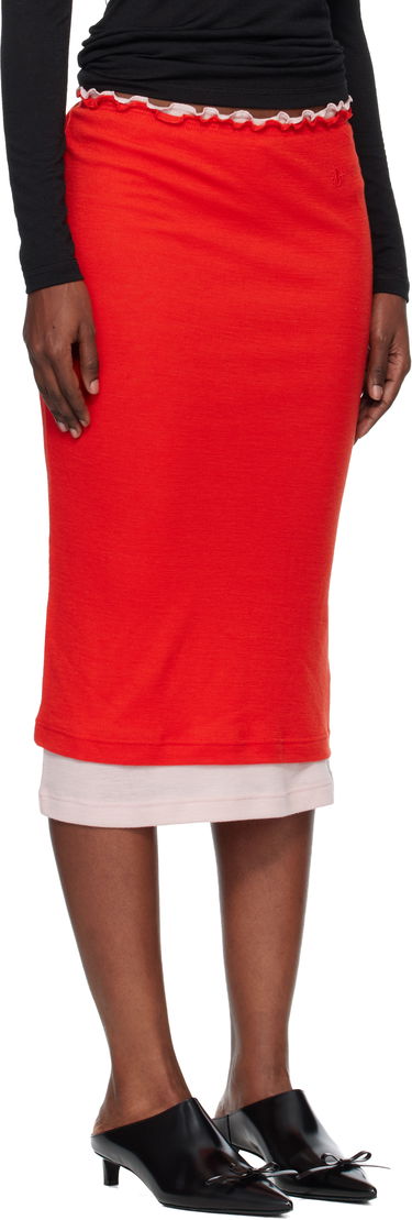 Sukňa Jil Sander Double Layer Midi Skirt Červená | J40FV0116_J20226, 1