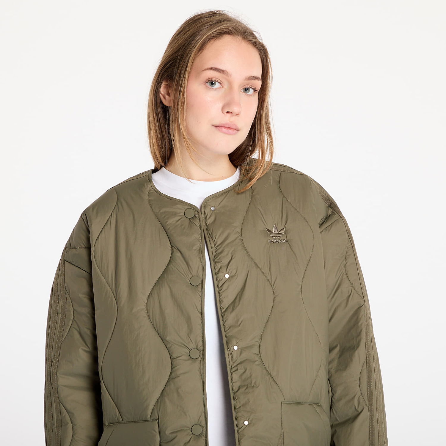 Bunda adidas Originals Quilted Liner Jacket Olive Strata Zelené | JJ4354, 1