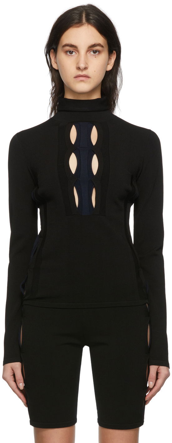 Sveter Dion Lee Double Hosiery Turtleneck Top Navy | C7035R22, 0
