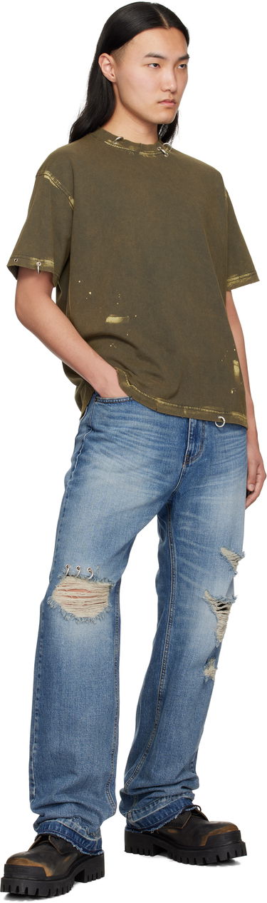 Tričko We11done We11done Pierced T-Shirt Zelené | WD-TT0-25-770-U-CH, 3