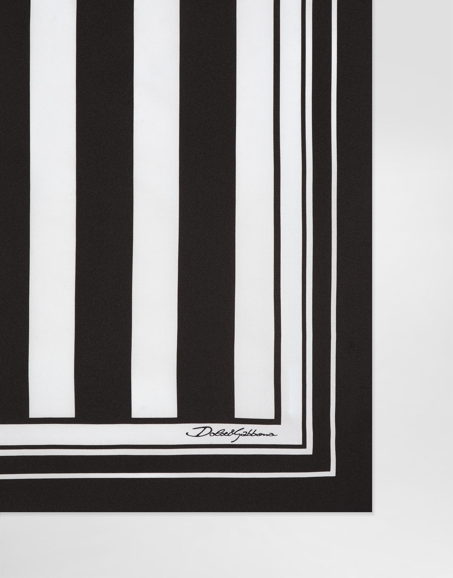 Šál Dolce & Gabbana Dolce & Gabbana Striped Silk Twill Square Scarf Čierna | GQ704EG0WU9HM8DA, 1