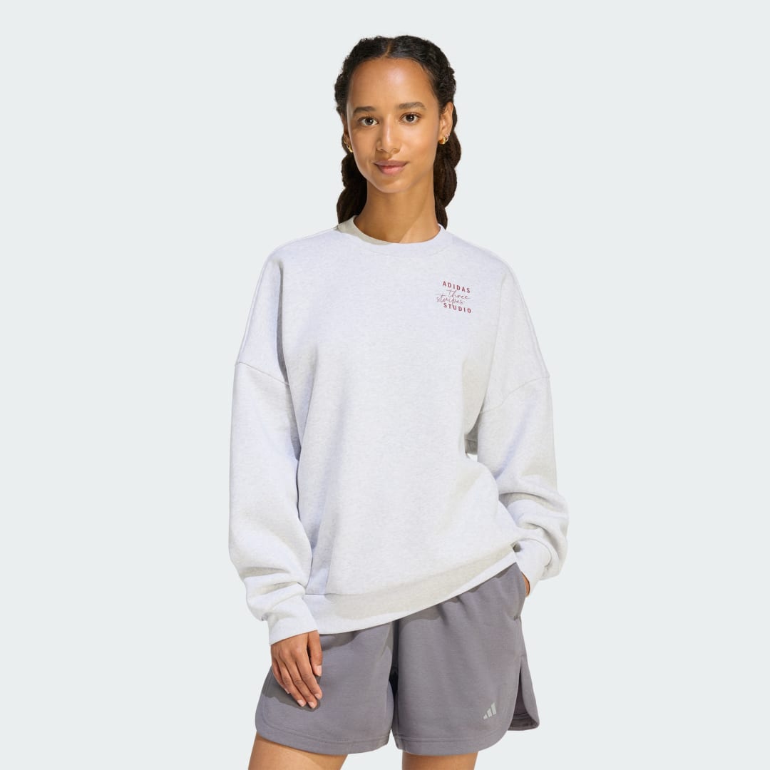 Mikina adidas Performance Studio 3-Stripes Sweatshirt Šedá | KT0875, 0