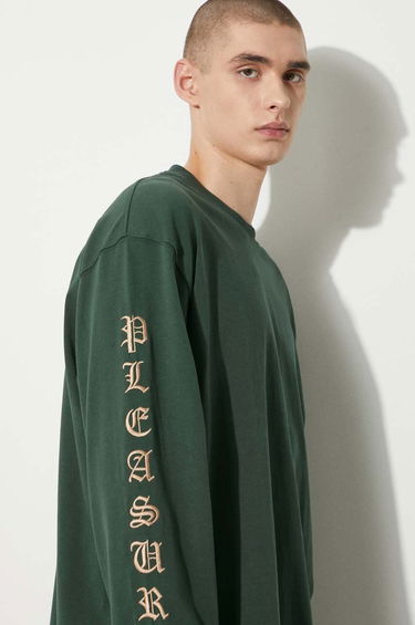 Tričko Pleasures PLEASURES Oe Long Sleeve T-Shirt Zelené | P24SU008.GREEN, 4
