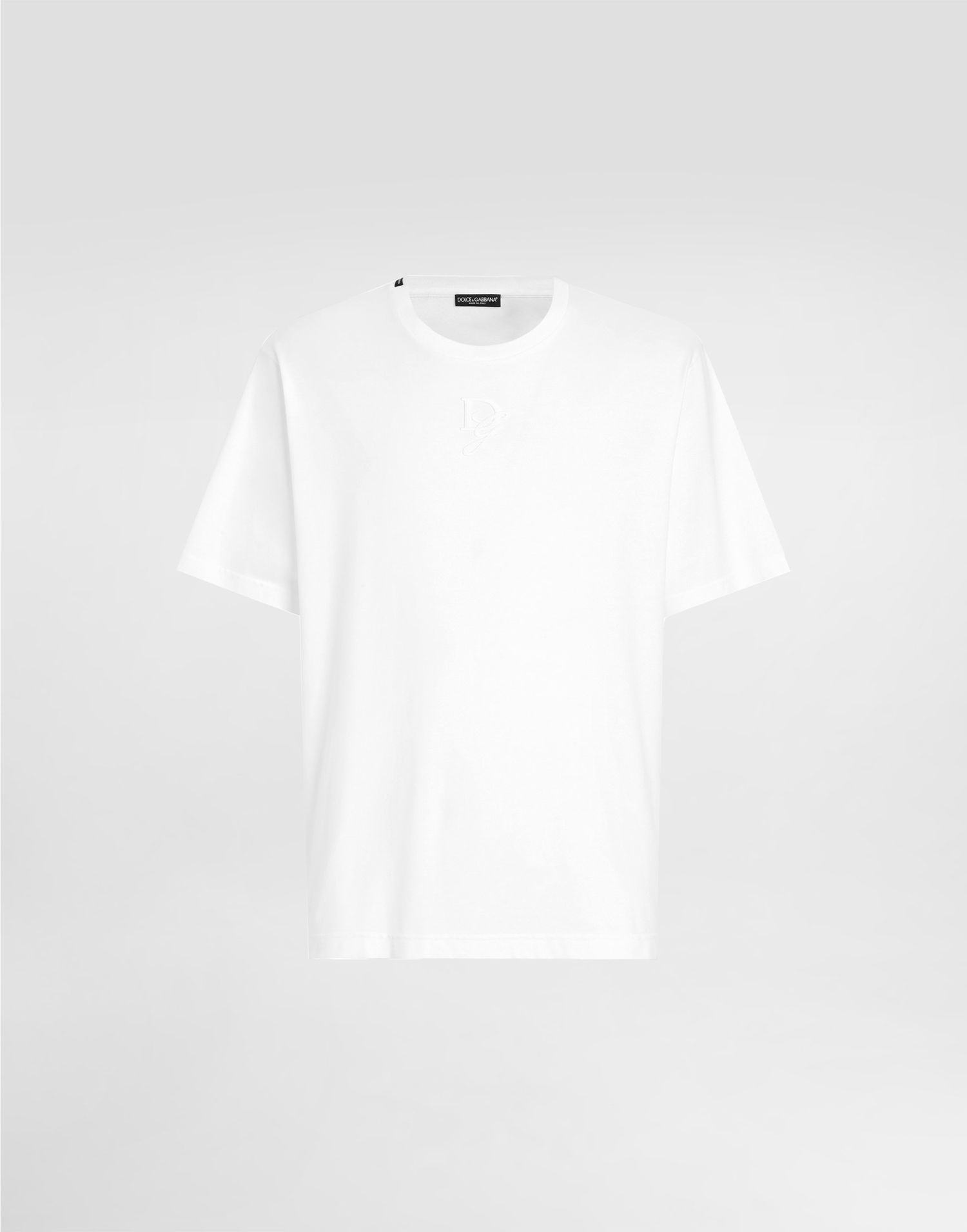 Tričko Dolce & Gabbana Dolce & Gabbana Cotton T-Shirt with Embroidered Logo Biela | G8PN9ZG7O4EW0800, 0
