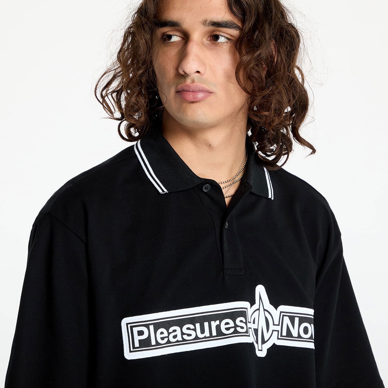 Tričko Pleasures Pn Boxy Polo Black Čierna | P24F049 BLACK, 1