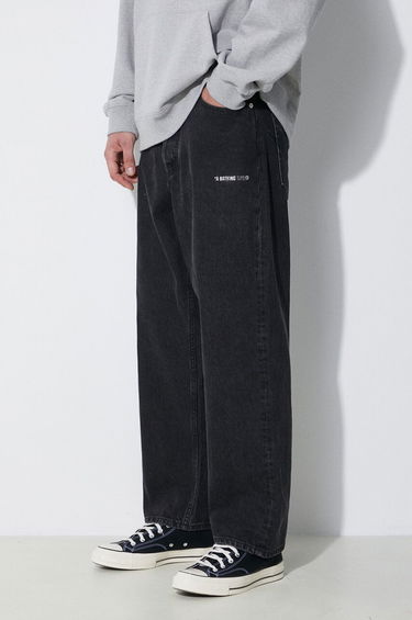 Džínsy BAPE A Bathing Ape Metal Logo Pin Denim Pants Čierna | 1J80150053, 3
