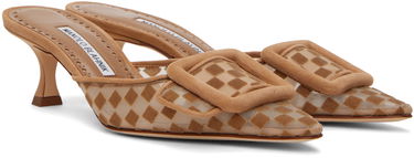 Šperky Manolo Blahnik Manolo Blahnik Maysalebi Kitten Heel Mules Hnedá | 423-1658, 3